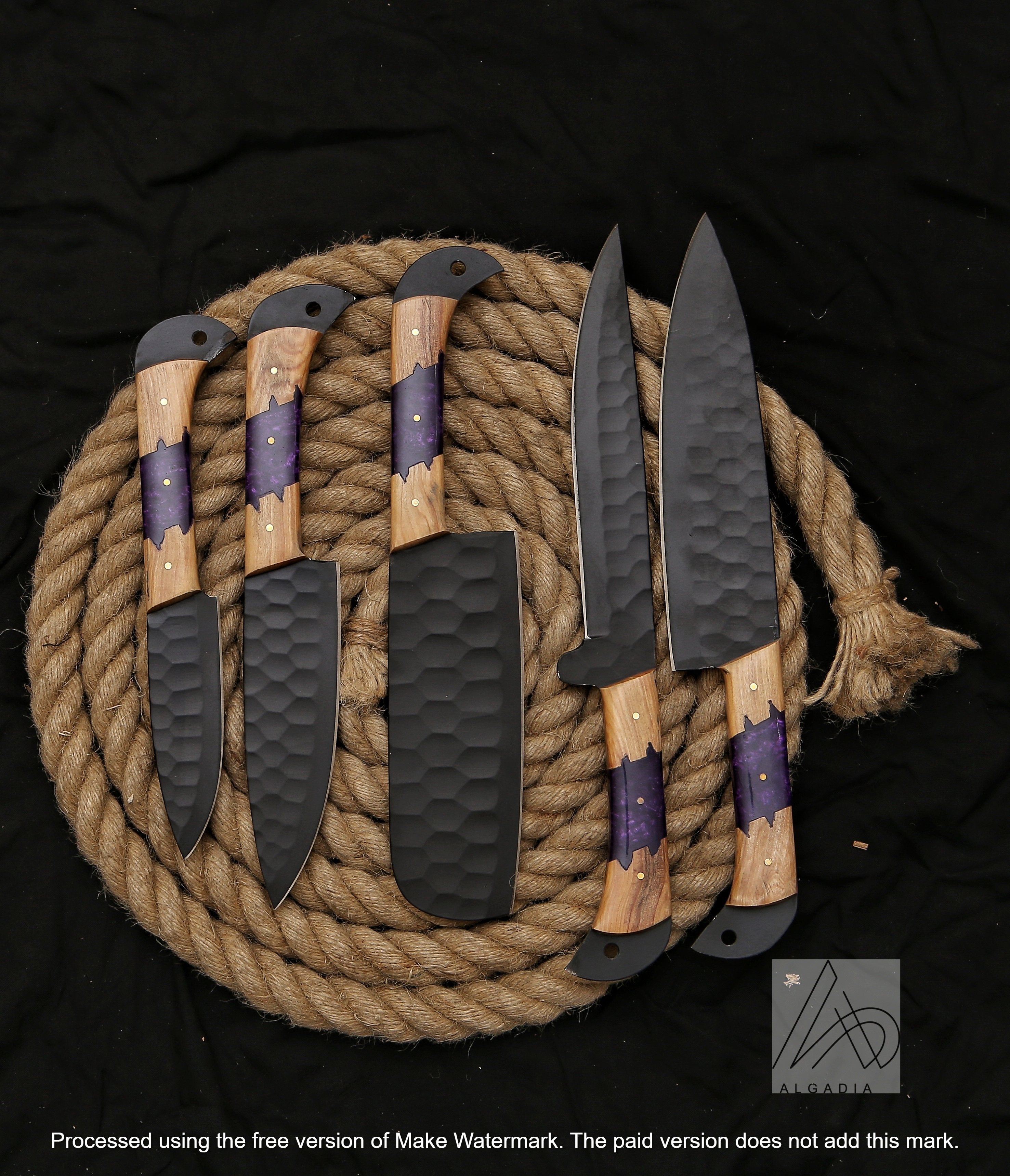 Chef Set (Purple Resin Handle) | 5 Pcs