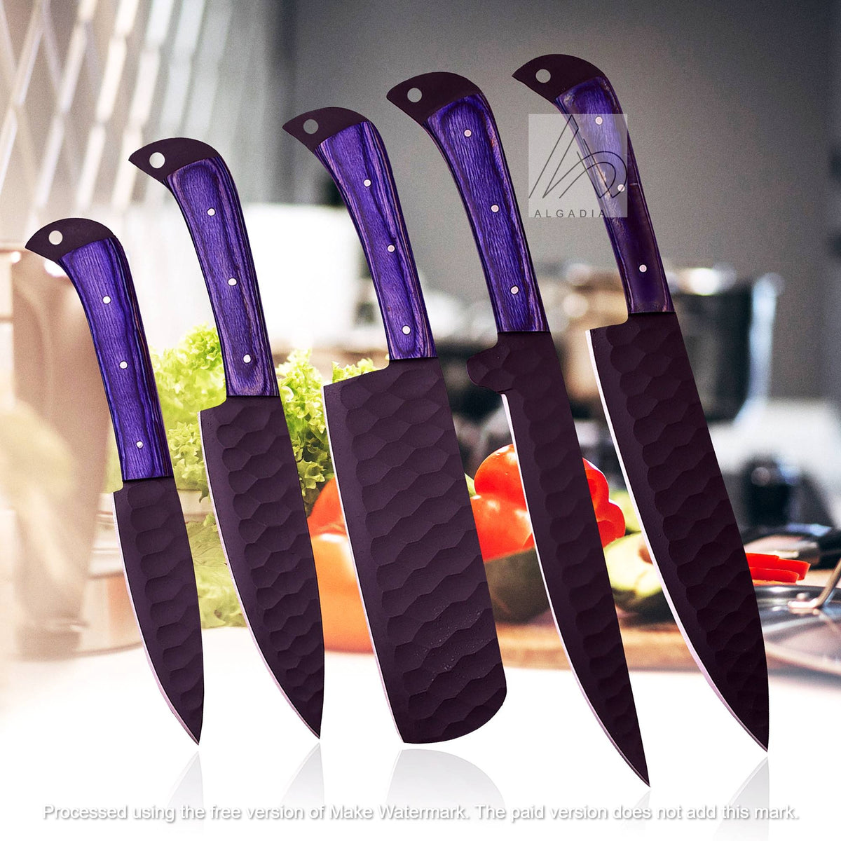 Chef Set (Blue Handle) - 5 Pcs