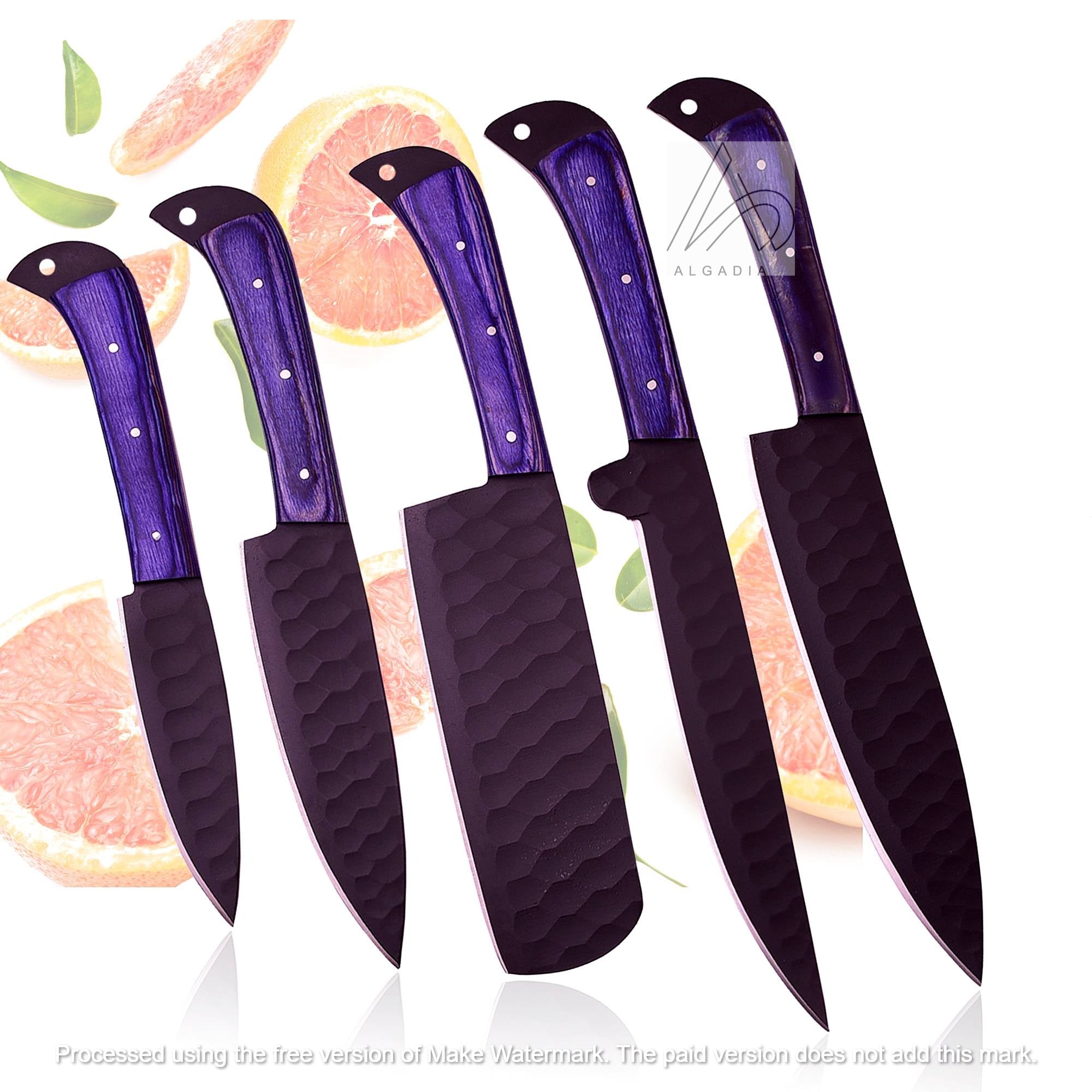 Chef Set (Blue Handle) - 5 Pcs